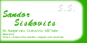 sandor siskovits business card